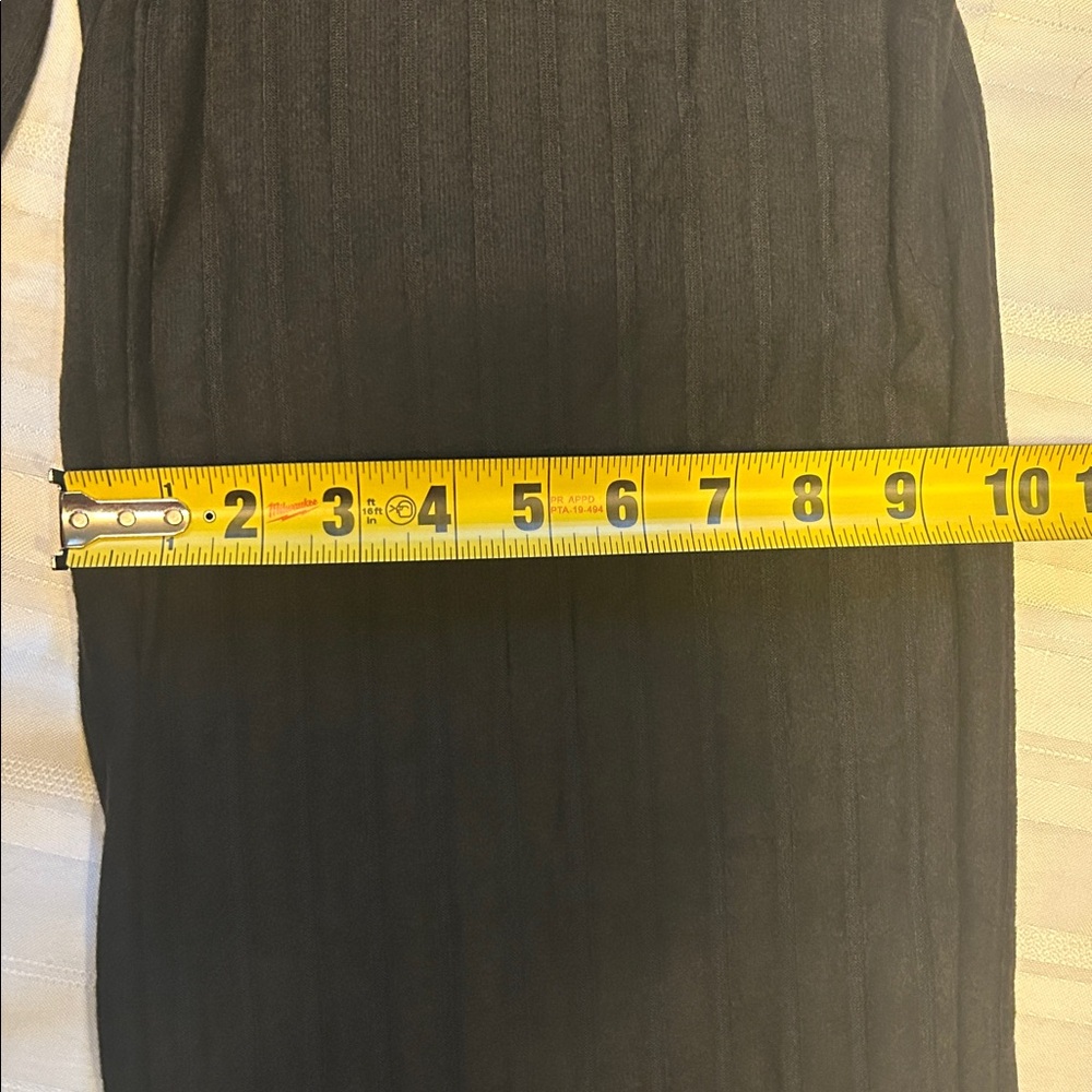 💥 Frenchy Solid Tie Front Ribbed Knit Baggy Grain Fabric Pants Winter Chic Black - Picture 10 of 15